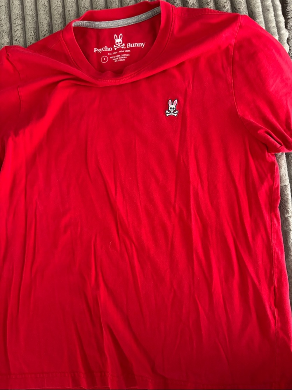 Psycho Bunny Red Short Sleeve Logo Tee